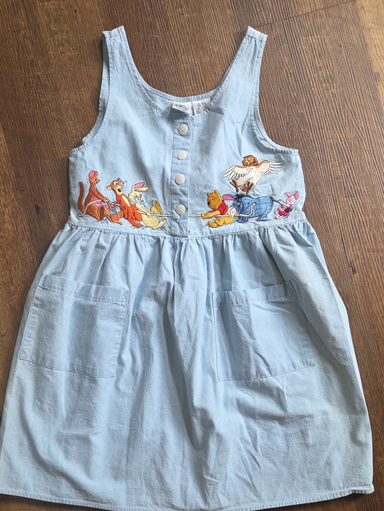 Dresses & Skirts - Light Blue Winnie the Pooh Embroidered Denim Dress